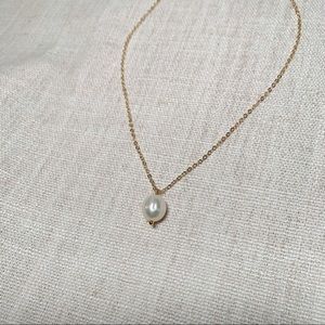 luca pearl necklace- gold filled